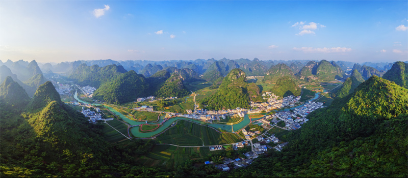 馬山喬老河景區(qū)小都百全貌。