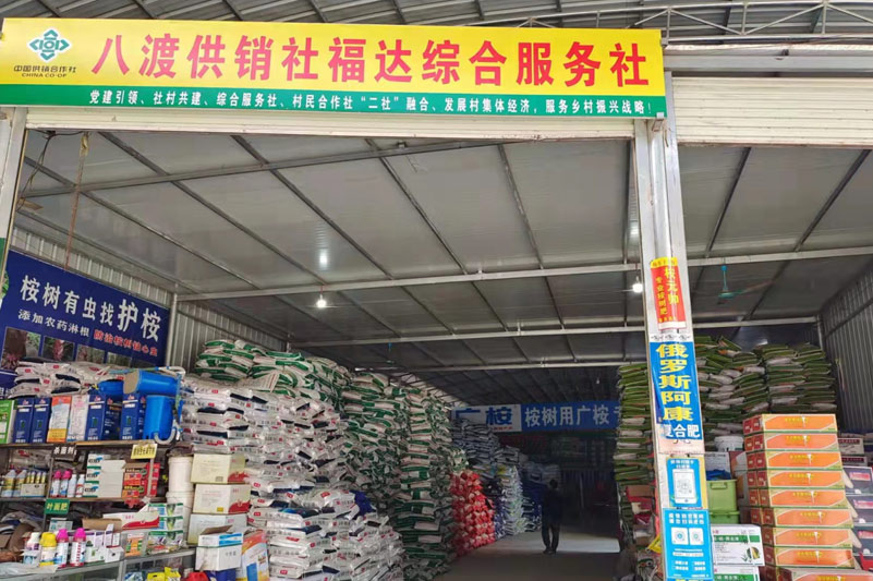 田林八渡供銷社福達(dá)綜合服務(wù)社做好農(nóng)資儲(chǔ)存工作