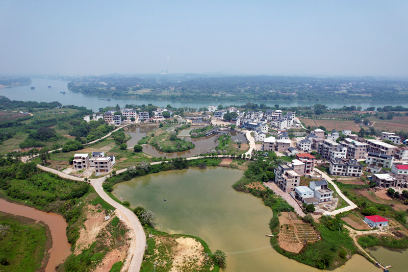 石連村沖口屯俯瞰圖。