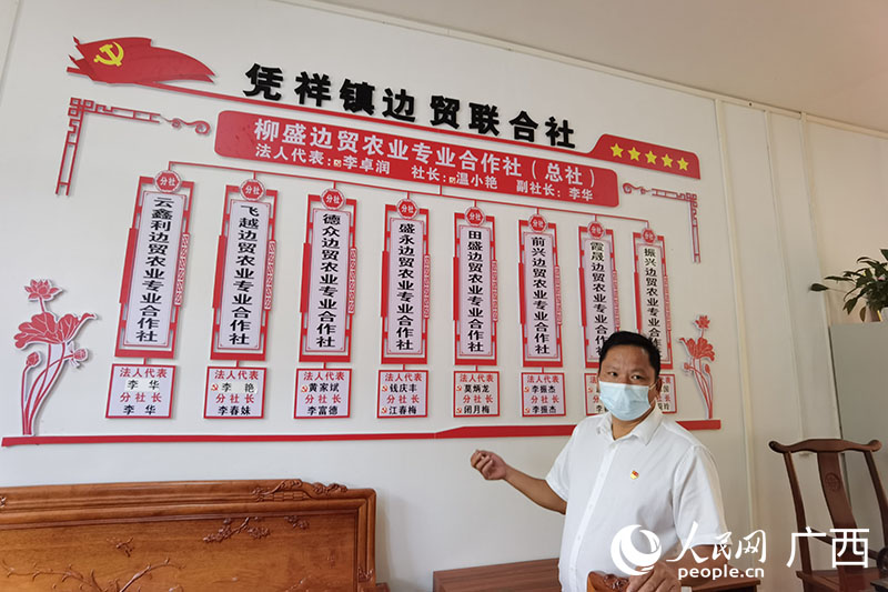 李衛(wèi)祖介紹邊貿(mào)合作社發(fā)展情況。人民網(wǎng) 覃心攝