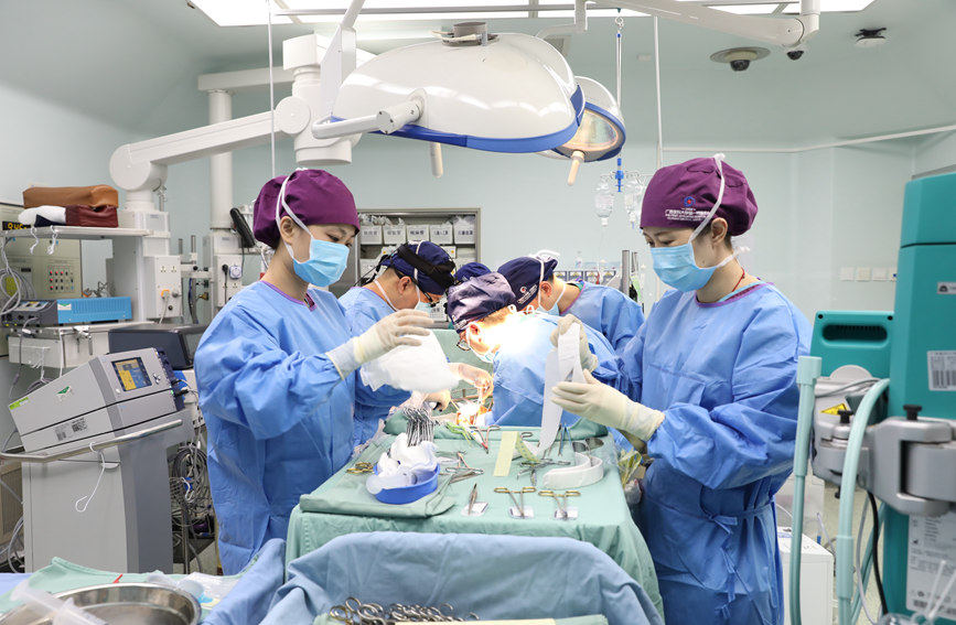 醫(yī)護人員進行肝移植手術。韋娜攝