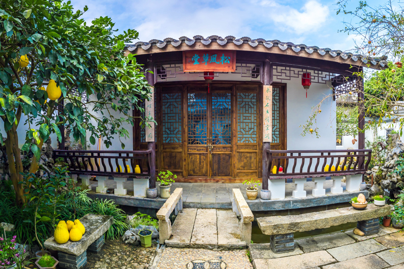 龍鎮(zhèn)村最美庭院代表戶之一