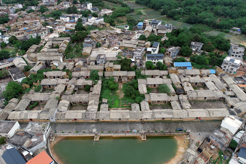 萍塘村航拍圖。