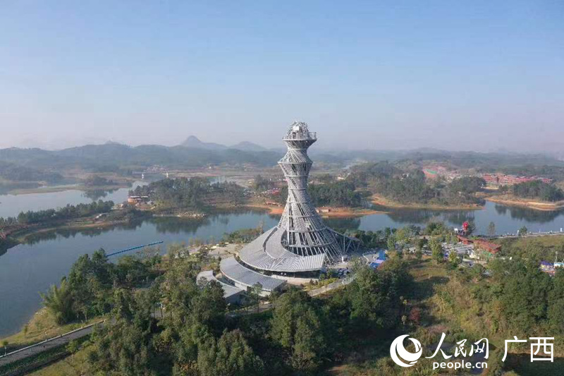 河池園博園航拍圖。人民網(wǎng) 嚴(yán)立政攝