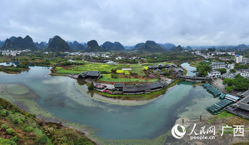 航拍陽朔世外桃源。人民網(wǎng) 付華周攝