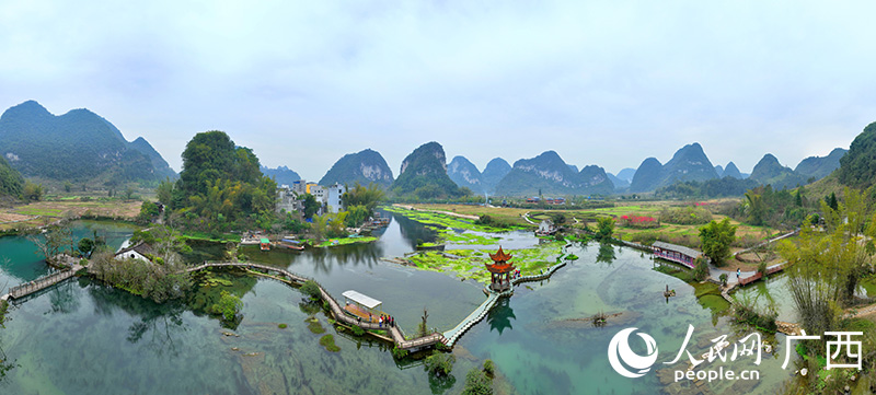 靖西鵝泉美景如畫(huà)。人民網(wǎng) 付華周攝