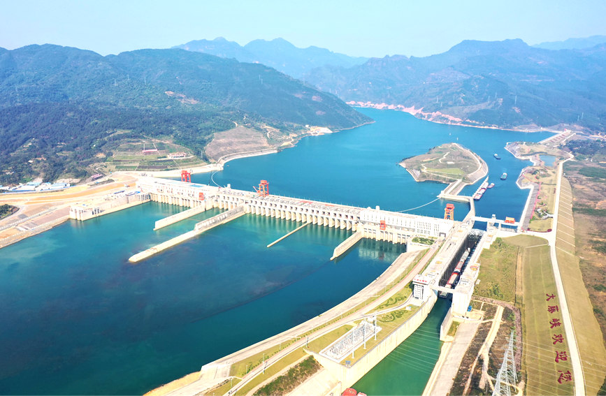 大藤峽工程鳥瞰圖。