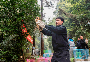 民警放飛救助的國家重點保護(hù)動物。