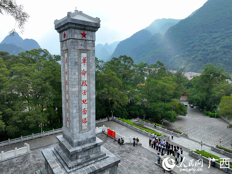 活動人員到東蘭烈士陵園瞻仰革命烈士。人民網 付華周攝