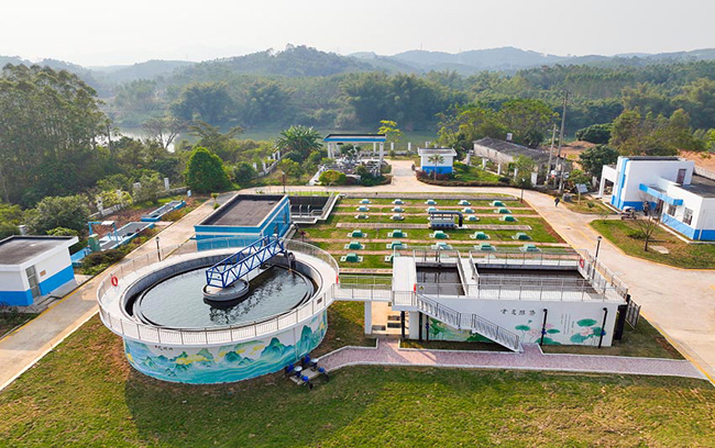 “欽州模式”——?dú)J州市大寺鎮(zhèn)污水處理廠。梁冬攝