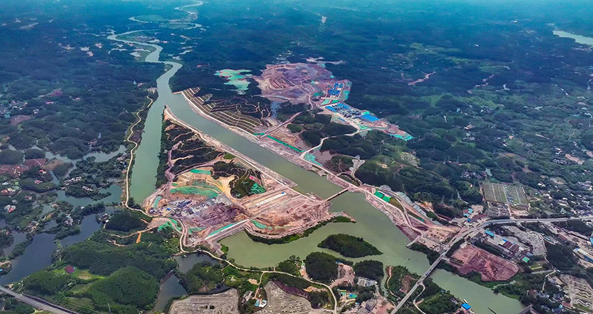 青年樞紐臨近入海口。平陸運(yùn)河集團(tuán)供圖