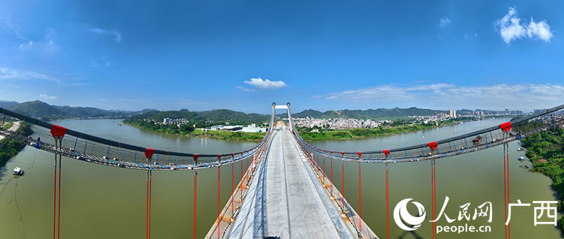 建設(shè)中的橫州大橋。人民網(wǎng) 付華周攝