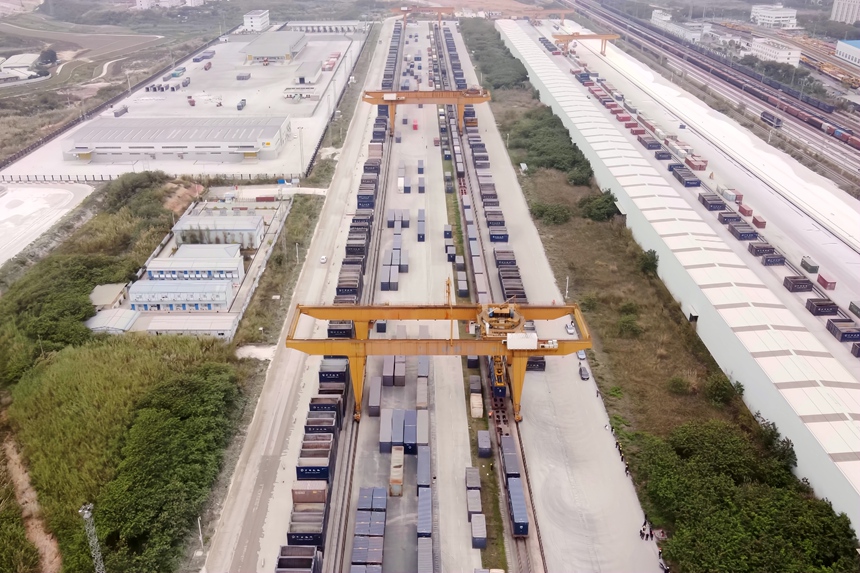 南寧國(guó)際鐵路港航拍。林鶴攝