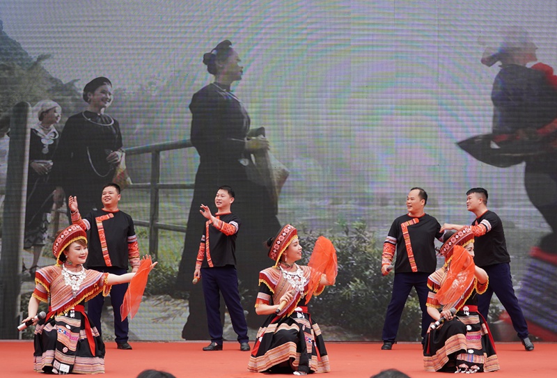 越南男女生合唱節(jié)目《咧咧嘟咧》。大新縣委宣傳部供圖