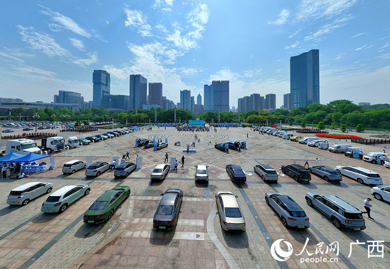 活動現(xiàn)場新能源汽車展示。人民網(wǎng) 付華周攝