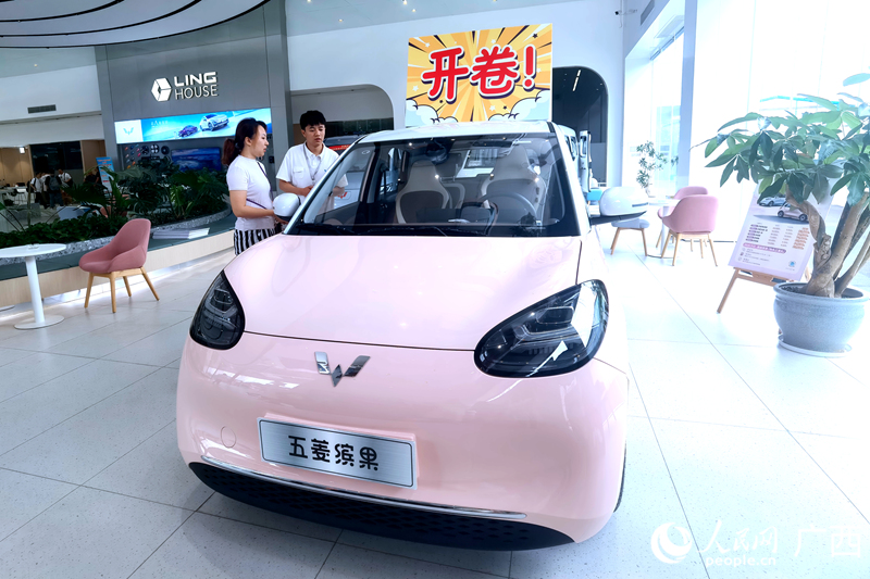 消費(fèi)者在店內(nèi)咨詢汽車優(yōu)惠相關(guān)政策。人民網(wǎng)記者 陳燕攝