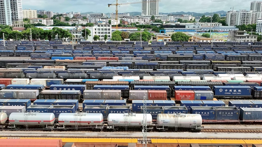 南寧南站航拍圖。覃園介攝