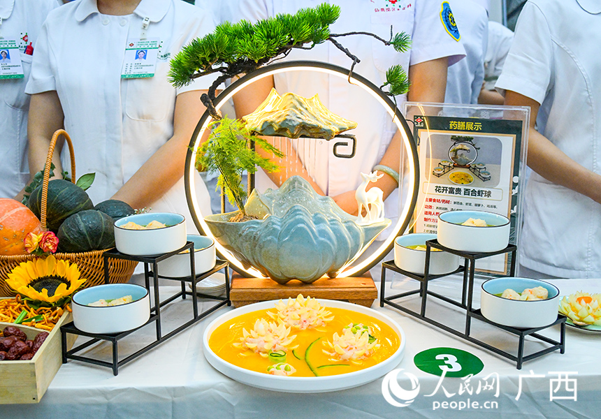 中醫(yī)藥膳作品展示。人民網(wǎng) 雷琦竣攝