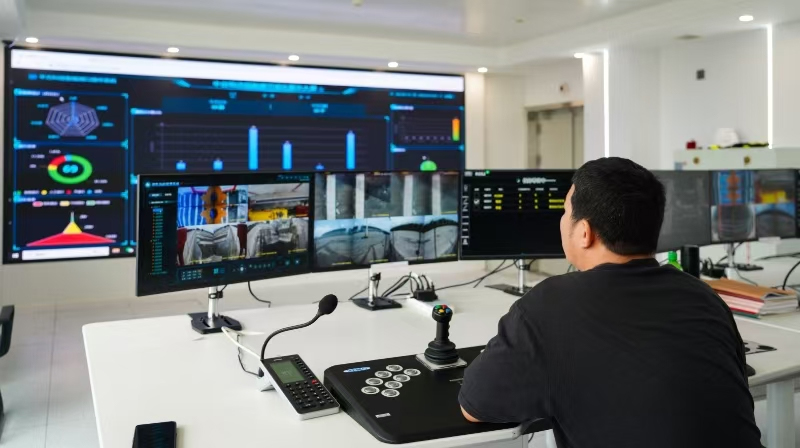 中谷欽州集裝箱多式聯(lián)運物流基地指揮中心。梁章暉攝