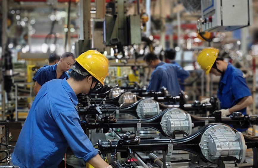 廣西汽車集團(tuán)電動橋生產(chǎn)線。廣西汽車集團(tuán)供圖