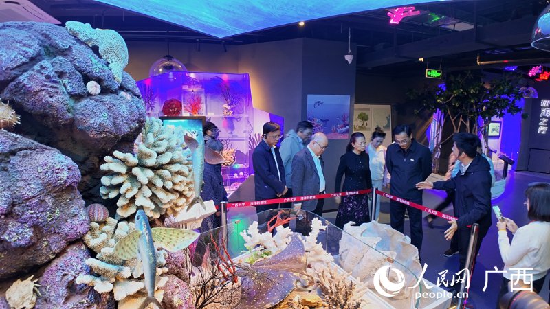 專家學(xué)者們來到廣西大學(xué)海洋學(xué)院調(diào)研。人民網(wǎng) 雷琦竣攝