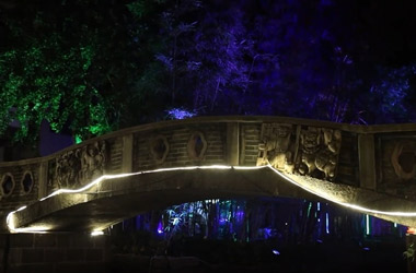 夜游靈渠 燈光亮化添新景