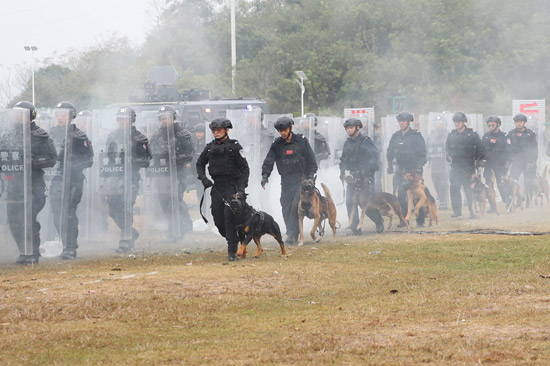 比賽現(xiàn)場。百色市公安局供圖