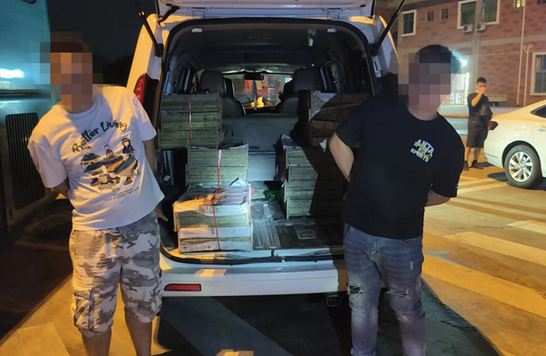 被抓獲的犯罪嫌疑人。崇左市公安局供圖