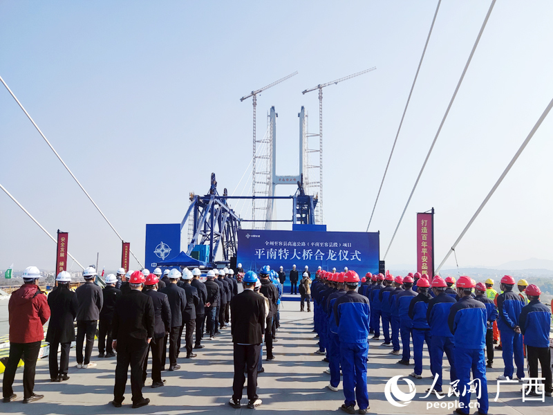 平南特大橋主橋合龍。中交一公局集團(tuán)供圖