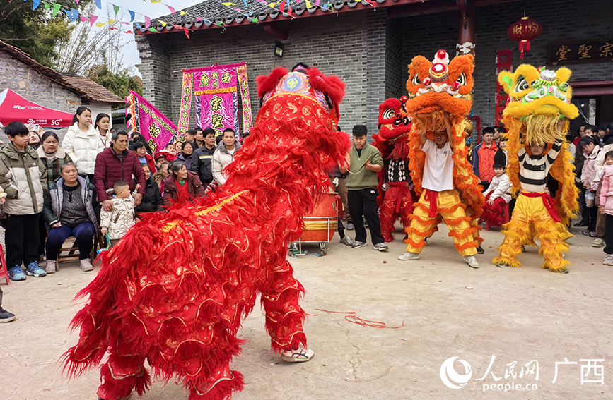 活動現(xiàn)場舞獅表演。人民網(wǎng) 付華周攝