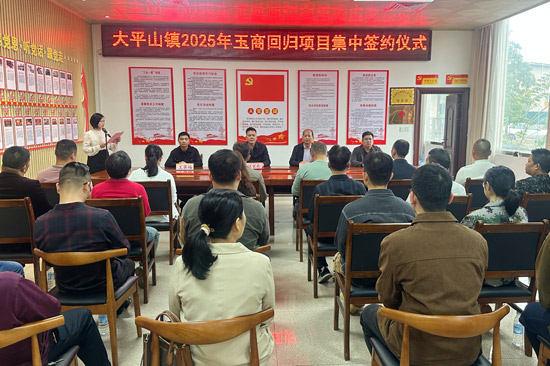 大平山鎮(zhèn)2025年玉商回歸項目集中簽約儀式。興業(yè)縣委組織部供圖