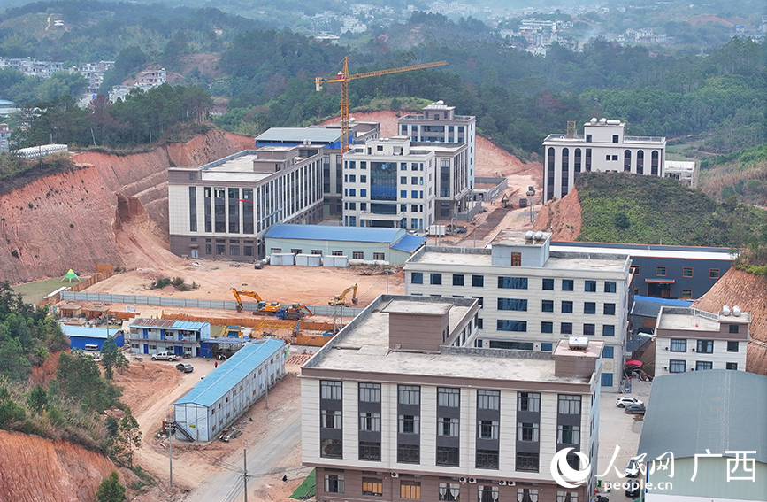 建設中的平山編織工藝園。人民網 付華周攝