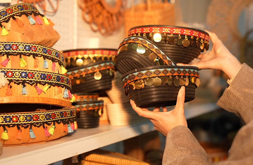 兼具實用性與藝術性的編織品。饒小宇攝