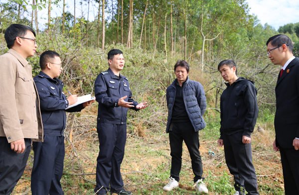 派出所所長(zhǎng)和法院法官到現(xiàn)場(chǎng)調(diào)解林地糾紛