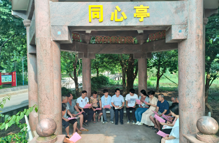 北海市鐵山港區(qū)南康鎮(zhèn)秋風(fēng)塘村委簡(jiǎn)屋村組織群眾開(kāi)展議事