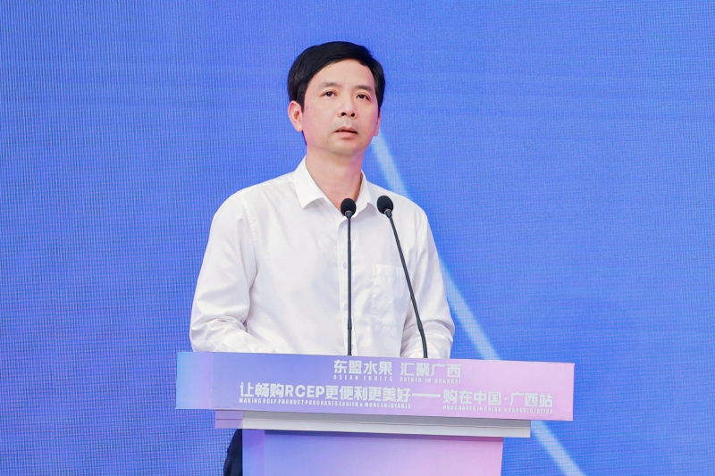 李碩作廣西口岸通關(guān)便利化推介。主辦方供圖