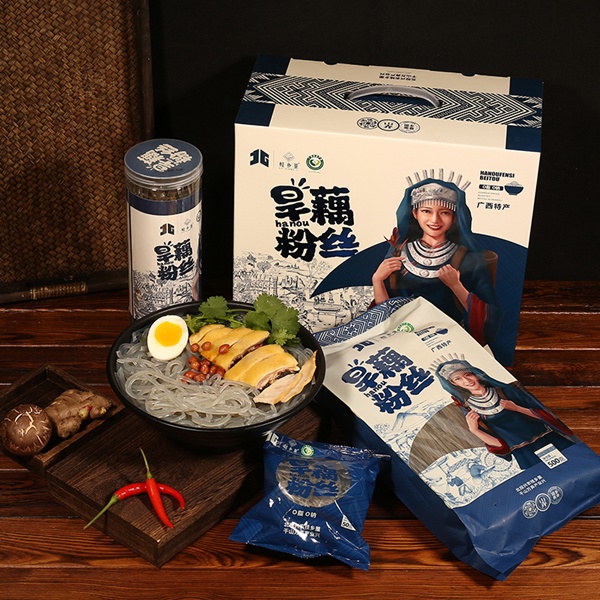 “桂鄉(xiāng)里”旱藕粉絲禮盒。廣西廣路集團供圖