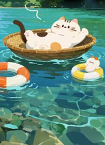 桂林陽(yáng)朔縣查看詳情水上新寵“貓貓船”廣西桂林陽(yáng)朔縣先導(dǎo)河喵喵碼頭，因碼頭旁邊的山形狀酷似小貓而得名。身著貓咪圖案服裝的筏工站在船上，穩(wěn)穩(wěn)地劃動(dòng)船槳，繪制了許多可愛(ài)貓咪圖案的簸箕船緩慢飄蕩。