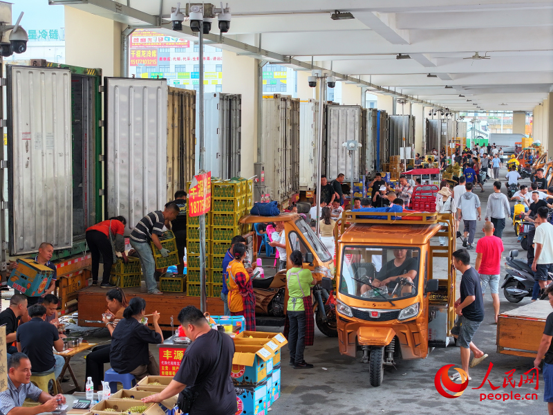 大批東盟水果在廣西“搶鮮”上市。人民網(wǎng) 付華周攝