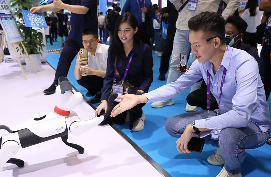 與會(huì)人員在柳州銀行展區(qū)參與互動(dòng)。柳州銀行供圖