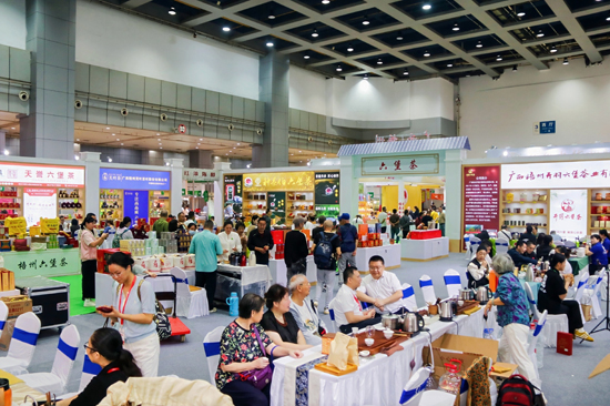 梧州六堡茶特裝展區(qū)現(xiàn)場(chǎng)