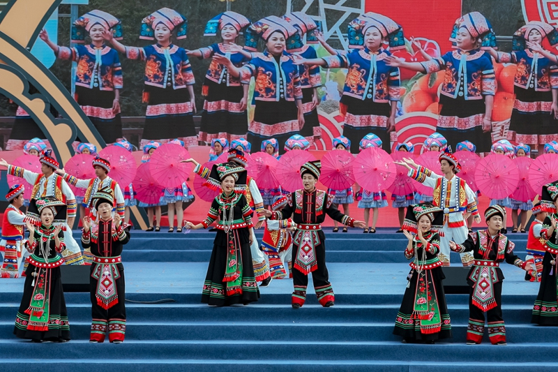 群眾文藝演出表演現(xiàn)場(chǎng)。馬山縣委宣傳部供圖