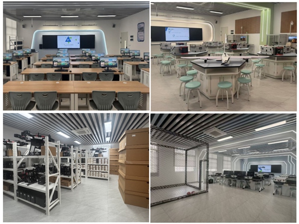 4圖為模擬仿真、裝調(diào)檢修、組裝調(diào)試、飛行操控4大功能分區(qū)。（馬山縣粵桂辦供圖）_副本