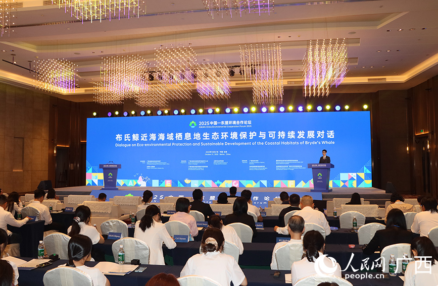 “布氏鯨近海海域棲息地生態(tài)環(huán)境保護(hù)與可持續(xù)發(fā)展對話”分論壇活動現(xiàn)場。人民網(wǎng) 付華周攝