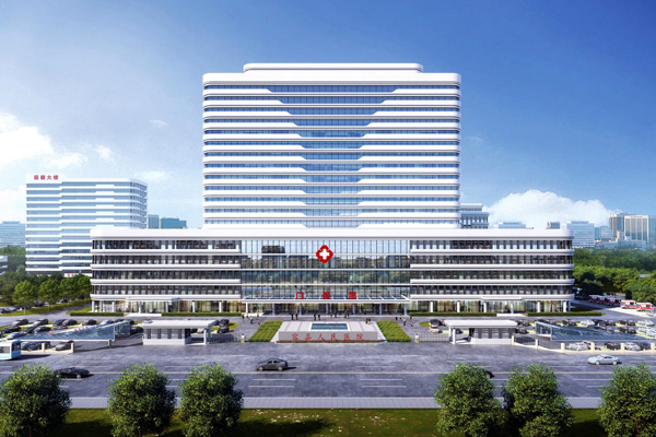 容縣人民醫(yī)院新院區(qū)一期建設(shè)門診綜合業(yè)務(wù)大樓效果圖。容縣衛(wèi)健局供圖