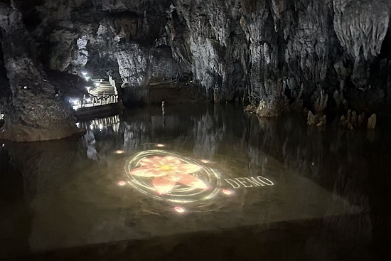 洞境蓮開，好運(yùn)映水。黃麗電攝