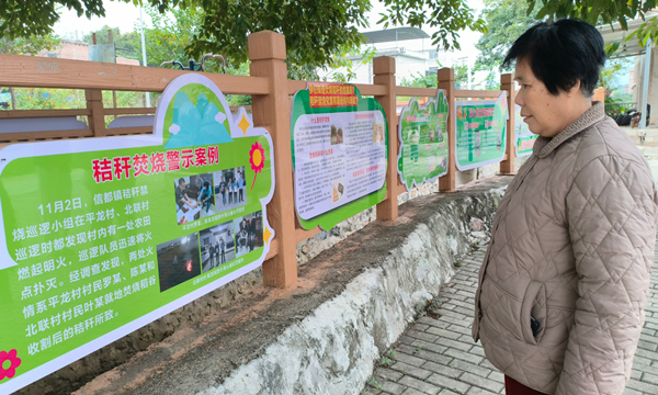 村民在觀看宣傳內(nèi)容。